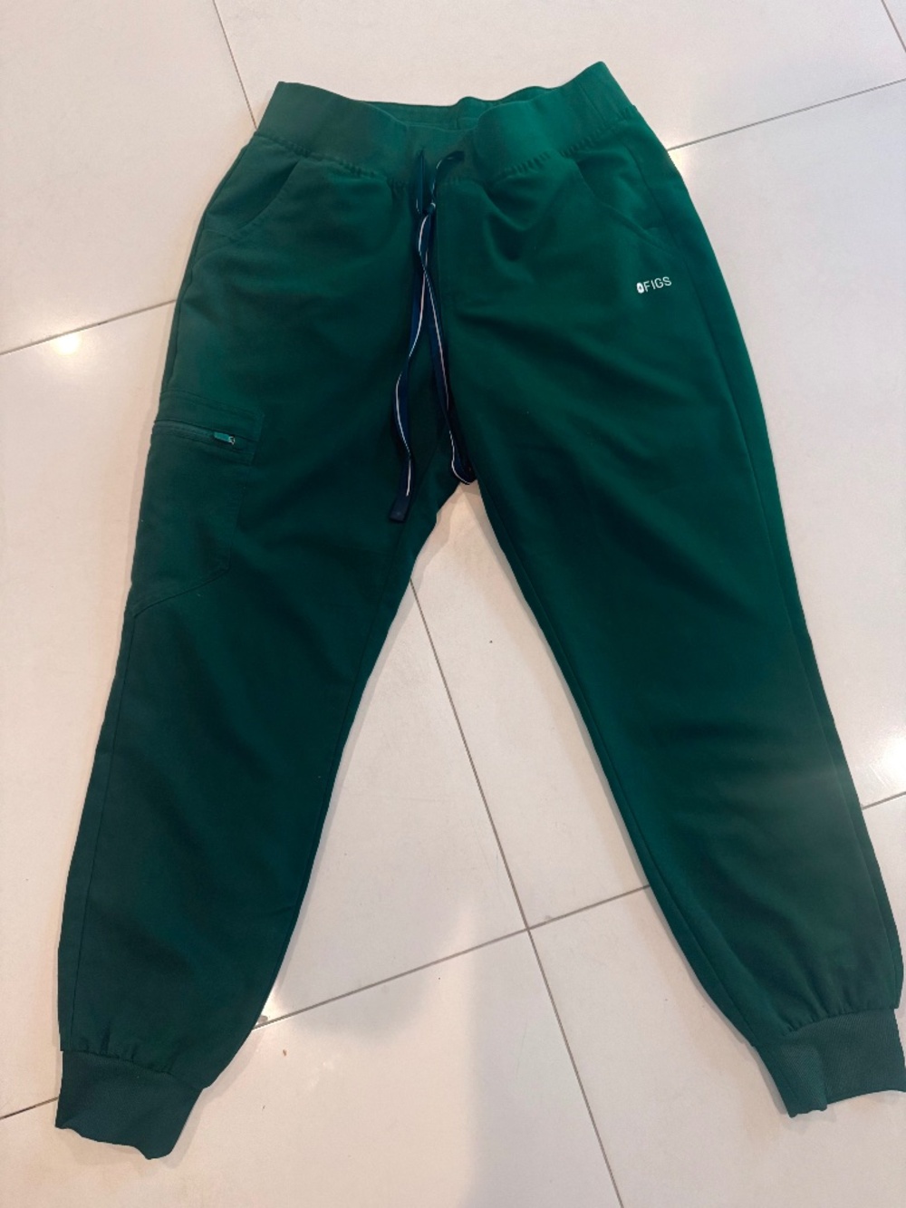 Petite Jogger Racing Scrub Pants - S - Petite/British Racing Green